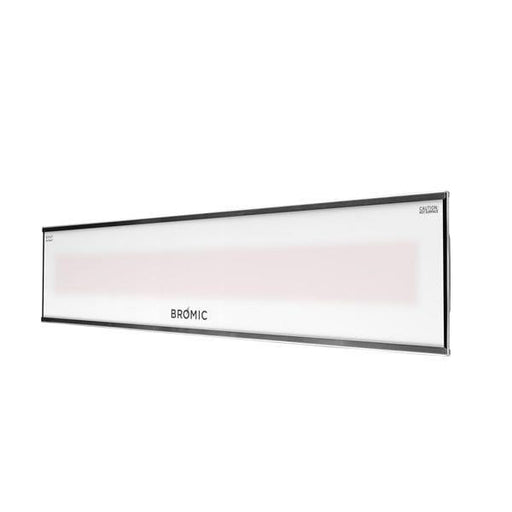 Bromic 3400W White Platinum Smart Heat Electric Heater BH0320008 The Bromic Platinum Electric 3400W - White creates a warm inviting area for you and your family. Easily mount this 3400 watt heater on the wall or ceiling in your patio area with the included mounting brackets. With a coverage area of 108 square feet, this patio heater is sure to amaze your guests. This electric patio heater will keep the party going well after the sun goes down.