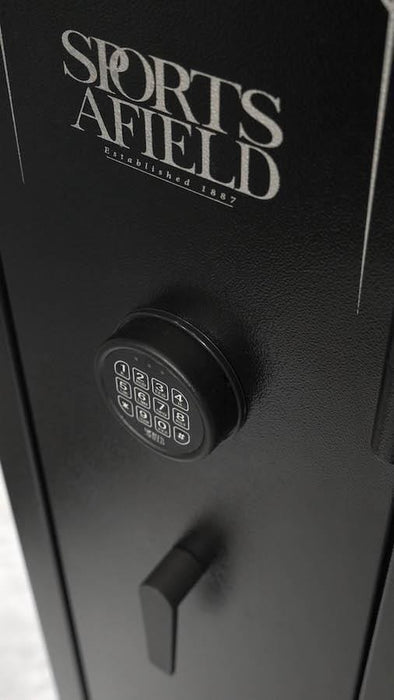 Designed to protect your firearms against fire, theft, and unauthorized use.  The Sports Afield SA5529INS Instinct Series features a 30 minute fire rating tested at temperatures up to 1400 degrees F. It also features 1" solid steel bolts with a pry resistant door to prevent prying attacks to the door. This safe has been approved by the California Department of Justice meeting all the regulatory gun safe security standards.
