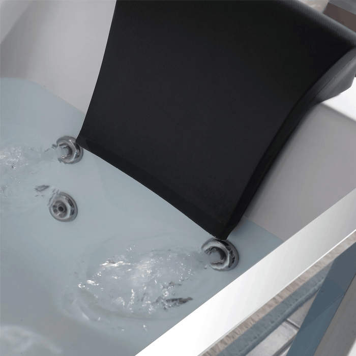 Empava 59" Alcove Whirlpool LED Bathtub with Center Drain | EMPV-59JT408LED