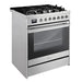 Empava 30" Freestanding Single Oven Gas Range with 4 Burners - 5 cu.ft, EMPV-30GR06. Powerful 18,000 BTU gas range with convection oven, versatile burners, ergonomic controls, and sleek stainless steel design for luxury kitchens.