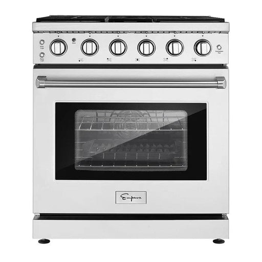 Empava 30" Freestanding Single Oven Natural Gas Range with 5 Burners- 4.5 cu.ft, EMPV-30GR10. the 30" Freestanding Single Oven Natural Gas Range. This ETL-certified powerhouse iBoasting 5 burners in a sleek, freestanding design, this 4.5 cu.ft. gas range offers unparalleled cooking flexibility. From high-heat searing to gentle simmering, the range's versatile burner configuration - including a robust 18,000 BTU element