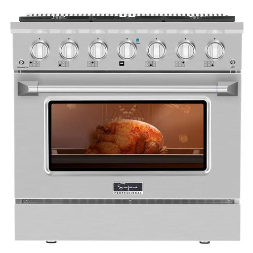 Empava 30" Freestanding Single Oven Natural Gas Range with 5 Burners - 4.5 cu.ft. ETL-certified gas range with 18,000 BTU burner, versatile 5-burner configuration, convection oven, stainless steel exterior, brilliant blue interior, precise temperature control from 150-500°F, commercial-grade convection fan, large oven window, halogen lights, tempered glass - the ultimate luxury appliance for discerning home chefs, contractors, and architects.