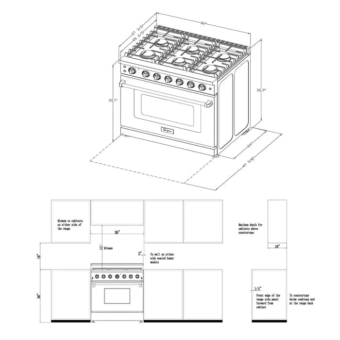 For architects, designers, and builders who craft spaces for the most discerning clientele, Empava presents the EMPV-36GR11 - a masterfully engineered 6 cu.ft slide-in gas range that defines luxury kitchen performance. ETL certified to meet the exacting standards of both US and Canadian specifications, this commanding 36-inch centerpiece delivers the expansive capability and refined aesthetics that elevate premier residential projects.