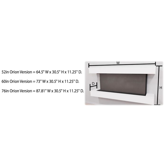 Modern Flames Orion Multi 120-Inch Three-Sided Built-In Electric Fireplace