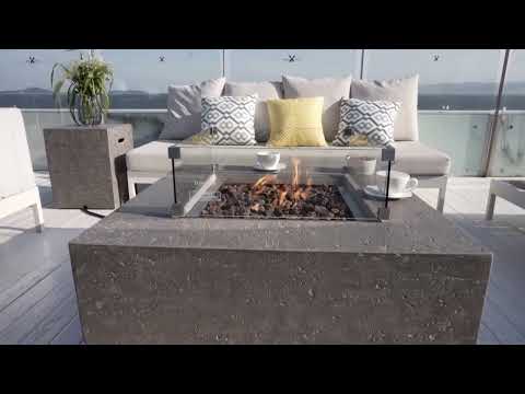 Elementi Manhattan High Performance Cast Concrete Fire Pit OFG103

Enhance your outdoor living experience with the best-selling Elementi Manhattan fire table. Designed to impress, this square-shaped fire table becomes the focal point as you gather with family and friends. Measuring at 36" in length, 36" wide, and 16" tall, it perfectly fits into your backyard oasis, adding a touch of sophistication.