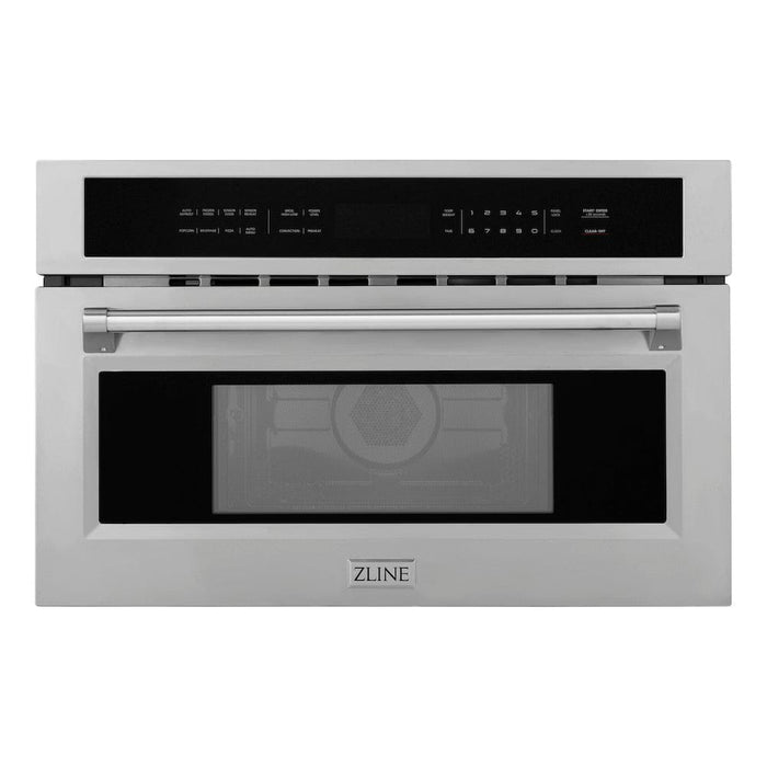 Designed in Lake Tahoe, USA, the ZLINE 30 in. 1.6 cu ft. Stainless Steel Built-in Convection Microwave Oven (MWO-30) with Speed and Sensor Cooking provides a professional culinary experience by pairing unmatched performance with timeless style