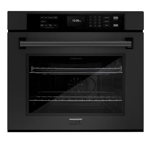 The ZLINE 30 in. Professional True Convection Single Wall Oven with Air Fry and Self Clean in Black Stainless Steel (WASB-30) provides a professional culinary experience by pairing reliable, everyday performance with contemporary convection cooking capabilities and cutting-edge air frying technology