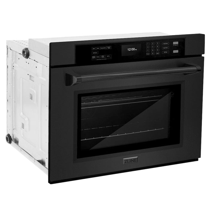 The ZLINE 30 in. Professional True Convection Single Wall Oven with Air Fry and Self Clean in Black Stainless Steel (WASB-30) provides a professional culinary experience by pairing reliable, everyday performance with contemporary convection cooking capabilities and cutting-edge air frying technology