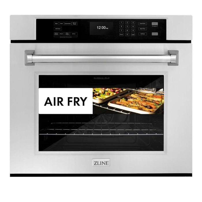  The ZLINE 30 in. Professional True Convection Single Wall Oven with Air Fry and Self Clean in Stainless Steel (WAS-30) provides a professional culinary experience by pairing reliable, everyday performance with contemporary convection cooking capabilities and cutting-edge air frying technology