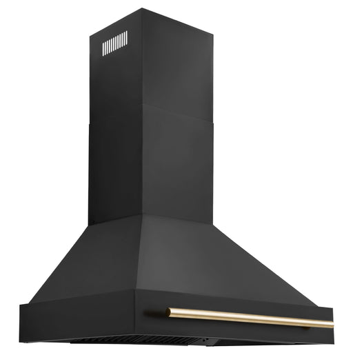 ZLINE Autograph Edition 36 in. Black Stainless Steel Range Hood with Accent Handle (BS655Z-36)