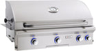 American Outdoor Grill 36" Built-In Gas Grill 36NBL-00SP 36-inch outdoor gas grill; "L" Series built-in model (4) 16,000 BTU grill burners; Interior halogen lights Complete 304 stainless steel construction 37 x 19.5 x 8.5 Inch cutout dimensions (W x L x H) 648 square inch grilling area; 150 pounds; 120V electronic ignition.  Specifications SKU: 36NBL-00SP  Brand: American Outdoor Grill Stock ID: 749528 Product Number: 36NBL-00SP Series: L Series