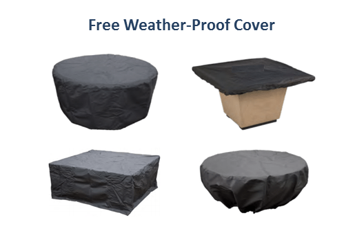 The Outdoor Plus Palo Wood Grain Concrete Fire Pit + Free Cover