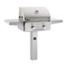 American Outdoor Grill LP Gas 24" T-Series In-Ground Post [24PGT-00SP]. Crafted with commercial-grade stainless steel, this stylish grill delivers exceptional performance. With a large cooking surface, precise analog thermometer, and stainless steel vaporizer panels, it ensures even heat distribution and minimal flare-ups. The included rear infrared rotisserie burner adds versatility, while the button-activated halogen lighting allows for night grilling. Proudly designed and manufactured in the USA