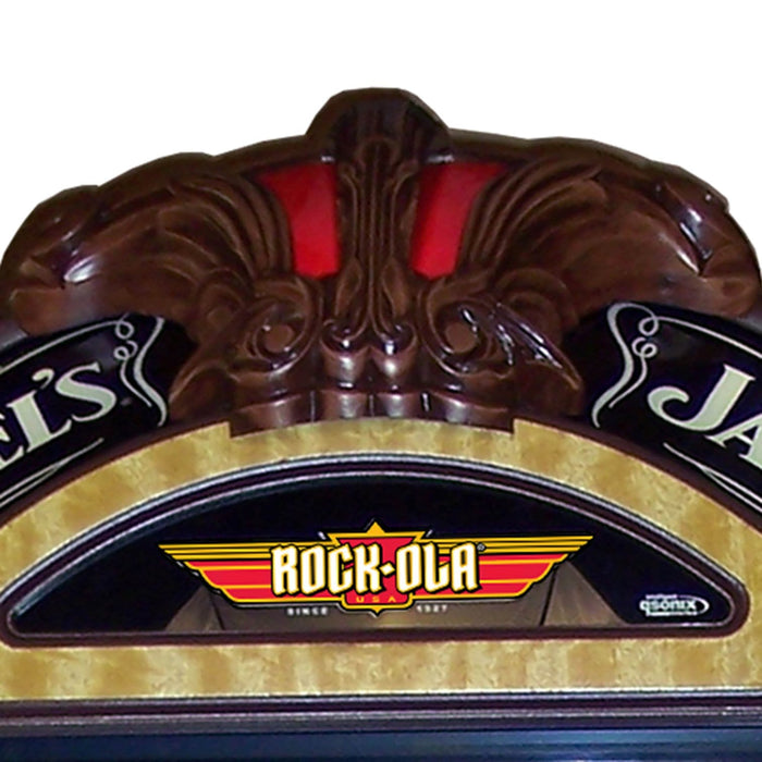 Rock-Ola American Hand Built Bubbler Jack Daniels Music Center QB6E-JD Authentic American Jukebox with Jack Daniels Theme Slimline Design for Space-Conscious Rooms Best Sound Quality in a New Jukebox Terabyte Storage for Extensive Music Collection 19" Touchscreen Monitor for Easy Navigation 5 Sophisticated Internal Speakers and QSC Amplifier Mobile Device and MP3 Player Compatibility USB Device Support for Music Downloads Playlist Syncing Capability