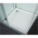 Maya Bath Platinum Arezzo Luxury Modern Steam Shower White Left 202 Few steam showers provide the striking, elegant finish of the Arezzo. Combining straight lines, modern European styling with a chic white or black backing, the Arezzo is sure to be the centre-piece of most bathrooms. The 37” x 37” steam shower is compactly designed to fit into most bathrooms, including a removable bench seat, stainless steel fixtures and finished with safety tempered glass.