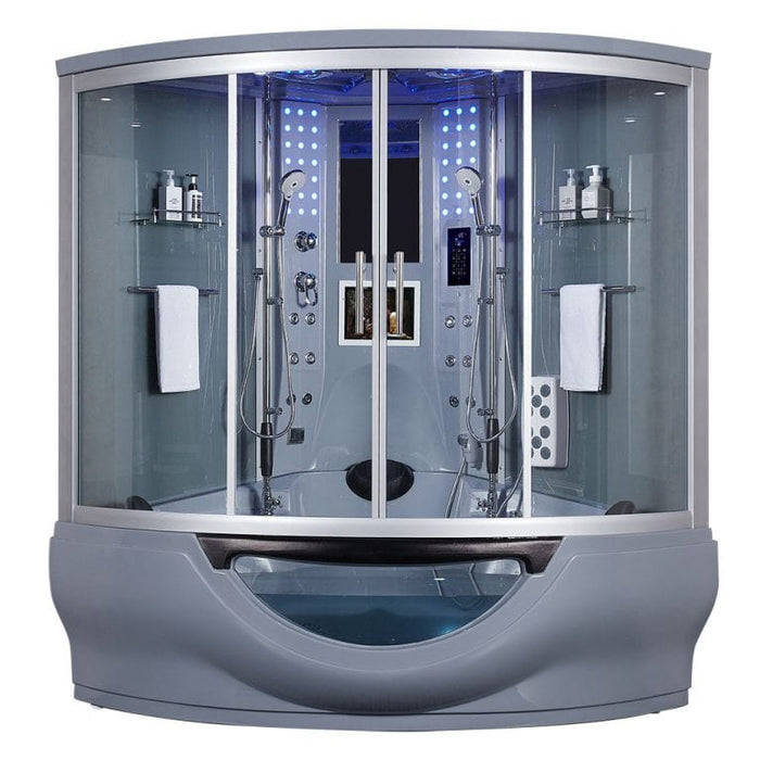 Maya Bath The Superior Hydromassage 2 Person Luxury Steam Shower  For a complete home spa experience, the Superior provides a seamless combination of shower enclosure, steam shower and hydro massage whirlpool bathtub all within the same cabin. In addition, the Superior features 12″ digital TV, touchscreen control panel, bluetooth compatibility, 5KW steam generator & thermostatically controlled water temperature amongst other features. Plus 10 Year Warranty!