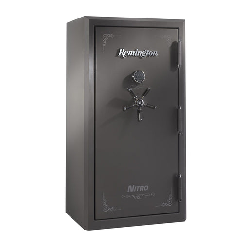 Remington 36 Gun Safe with Electronic Lock & Fire Protection SAR6536N The Remington name is well known in the firearms world for offering quality products. They've now put their name and reputation on the Remington Gun Safes. The Remington SAR6536N Nitro Series Gun Safe offers some great features that make it the ultimate gun safe for your rifles, handguns, and valuables. This model holds up to 36 rifles and six handguns on the door'