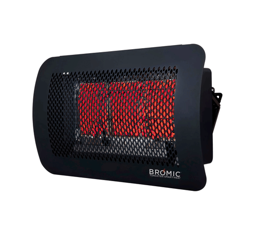 Bromic Tungsten Smart-Heat Wall/Ceiling Mounted Gas Patio Heater BH0210001-1 The Bromic Tungsten Smart-Heat 500 Series Gas Patio Heater brings warmth to and life to outdoor entertainment space. Constructed with heavy duty stainless steel, this unit has the durability it needs to survive wind and precipitation. Operating with your choice of natural gas or liquid propane, the heater glows with a warming effect when the red gas glare is transformed into a soft red glow