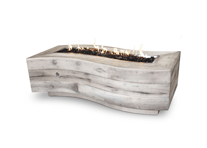 The Outdoor Plus Big Sur Wood Grain Concrete Fire Pit