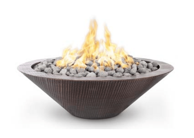 The Outdoor Plus Cazo Hammered Copper Fire Pit + Free Cover