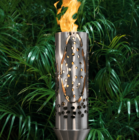 The Outdoor Plus Coral Fire Torch / Stainless Steel + Free Cover