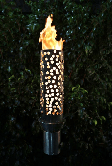 The Outdoor Plus Honeycomb Fire Torch / Stainless Steel + Free Cover