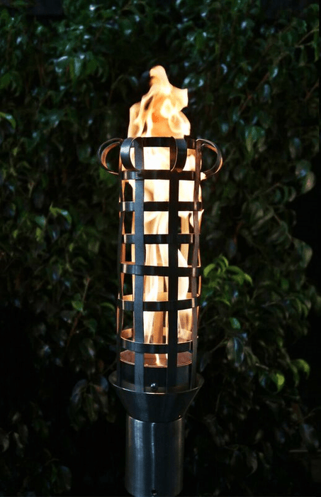 The Outdoor Plus Box Weave Fire Torch / Stainless Steel + Free Cover