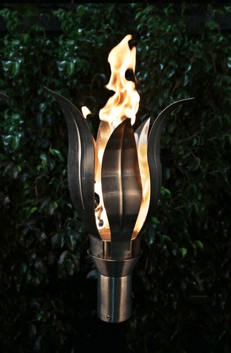 The Outdoor Plus Flower Fire Torch / Stainless Steel + Free Cover