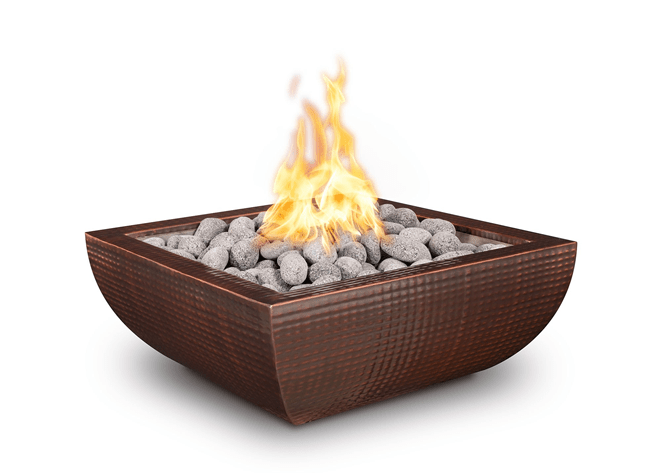 The Outdoor Plus Avalon Hammered Copper Fire Bowl + Free Cover