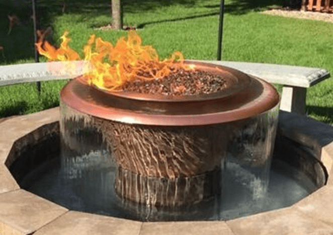 The Outdoor Plus Cazo 360° Copper Fire & Water Bowl + Free Cover