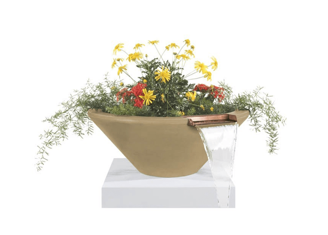 The Outdoor Plus Cazo Concrete Planter Bowl with Water