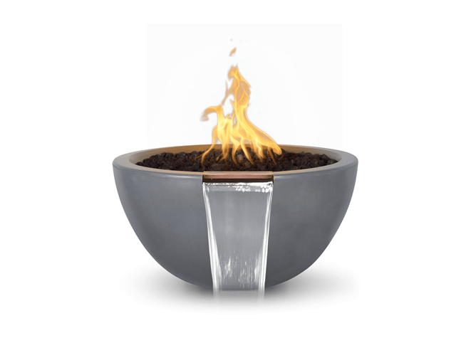 The Outdoor Plus Luna Concrete Fire & Water Bowl + Free Cover