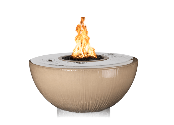 The Outdoor Plus Sedona 360° Concrete Fire & Water Bowl + Free Cover