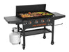 Blackstone 4-Burner 36" Griddle Cooking Station with Hard Cover  Get our Exclusive All In One Bundle with the classic 36" griddle cart for your patio with and start cooking all your favorite meals outdoors with your family and friends. You can even take this griddle on the road with the collapsible legs