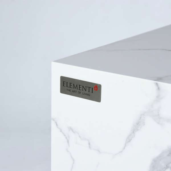 Elementi Plus Carrara Marble Pocelain Fire Table OFP121BW