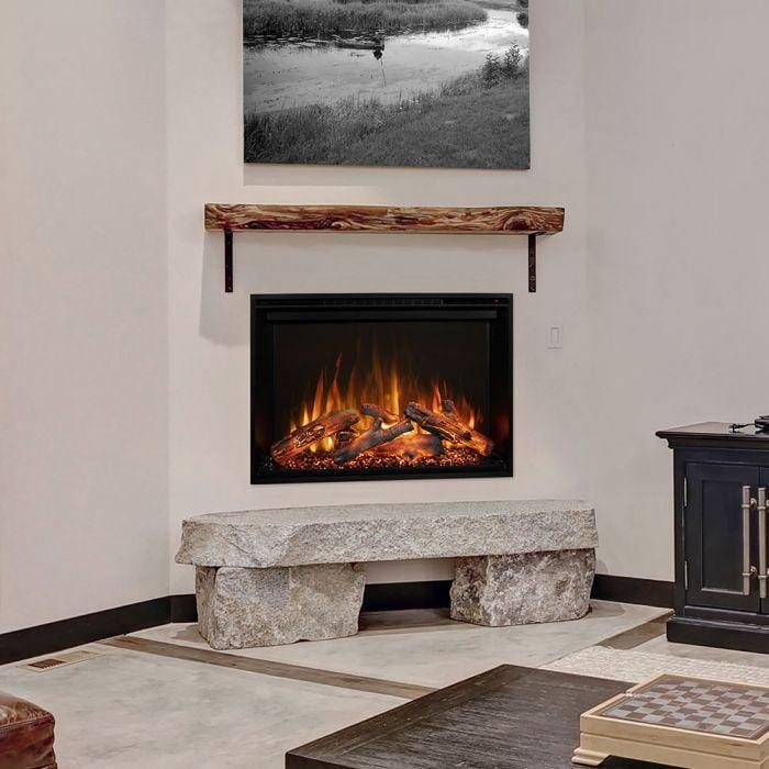 Modern Flames RS-4229 RedStone 42-Inch Built-In Electric Fireplace provides a premium electric fireplace option for your home. Featuring durable construction, an all-new design, and Modern Flames' new Hybrid-FX flame technology, this appliance has been built to impress. An enlarged viewing area offers striking views from any angle, while high-intensity RGB up-lighting, down-lighting, and 10 unique flames colors offer a high-definition display.