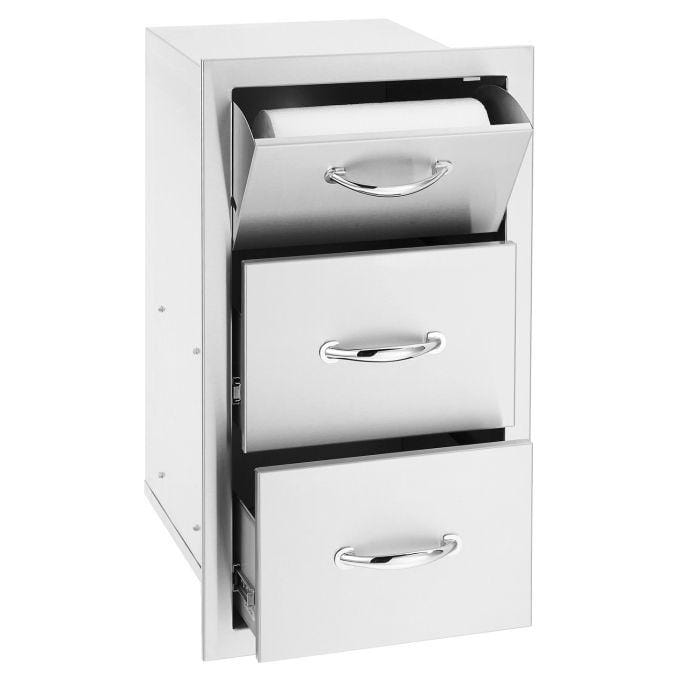 Summerset 17" Vertical Double Drawer & Paper Towel Holder Combo SSTDC-17